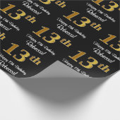 13e verjaardag: Elegant Luxe Faux Gold Look # Cadeaupapier (Hoek)