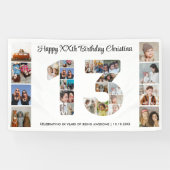 13e verjaardag feest nummer 13 fotocollage spandoek (Horizontaal)