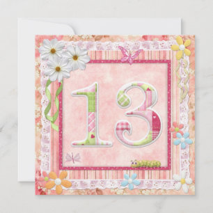 13e verjaardag feest scrapbooking stijl kaart