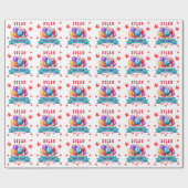 13e verjaardag Feestelijke Ballonnen en Rode Sterr Cadeaupapier (Vlak)