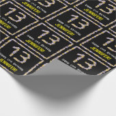 13e verjaardag: Floral Flowers Number, Custom Name Cadeaupapier (Hoek)