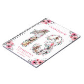 13e verjaardag Foto Collage Pink Flower Guest Book Notitieboek (Linkerzijde)