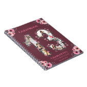 13e verjaardag Foto Collage Pink Flower Guest Book Notitieboek (Rechterzijde)