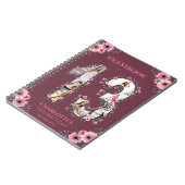 13e verjaardag Foto Collage Pink Flower Guest Book Notitieboek (Linkerzijde)