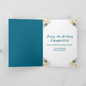 13e verjaardag Foto Collage Yellow Flower Blauwgro Kaart (Binnen)