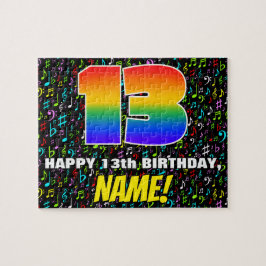 13e verjaardag — Fun, Colorful Music Symbols & "13 Legpuzzel