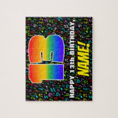 13e verjaardag — Fun, Colorful Music Symbols & "13 Legpuzzel (Verticaal)