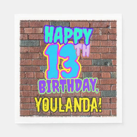 13e verjaardag ~ Fun, door Urban Graffiti geïnspir Servet (Voorkant)