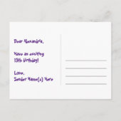 13e verjaardag: Fun Hearts-patroon, Regenboog 13 Briefkaart (Achterkant)