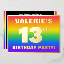 13e verjaardag: Fun, kleurrijk regenboogpatroon