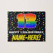 13e verjaardag — Fun, kleurrijk Star Field Pattern Legpuzzel (Horizontaal)