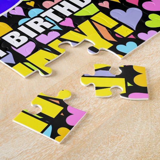 13e verjaardag — Fun, liefhebbende hartvormen + "1 Legpuzzel (Zijkant)