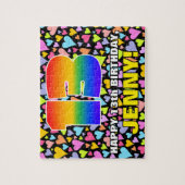 13e verjaardag — Fun, liefhebbende hartvormen + "1 Legpuzzel (Verticaal)