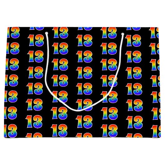 13e verjaardag: Fun Rainbow Event Nummer 13 Patroo Groot Cadeauzakje (Voorkant)