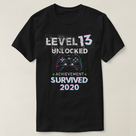 13e verjaardag Gamer Boy Gift Level 13 Unlocked Su T-shirt (Design voorkant)