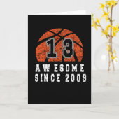 13e verjaardag, geboren in 2009 13 jaar Basketball Kaart (Gele Bloem)