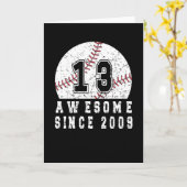 13e verjaardag, geboren in 2009 in honkbal 13 jaar kaart (Gele Bloem)