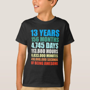 13e verjaardag Gift Boy 13 jaar Geweldige T-shirt