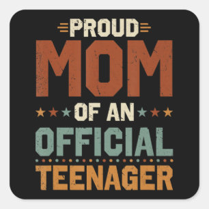 13e verjaardag Gift Boys Girls Proud Mam of Offica Vierkante Sticker