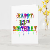13e verjaardag Gifts with Circus Balloon Font Kaart (Gele Bloem)