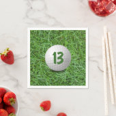 13e verjaardag Golfbal op Grass Napkins Servet (Insitu)