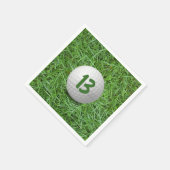 13e verjaardag Golfbal op Grass Napkins Servet (Hoek)