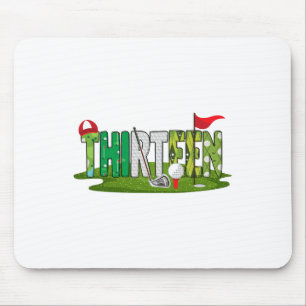 13e verjaardag golfthema 13 jaar oude Kinder sport Muismat