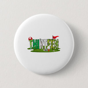 13e verjaardag golfthema 13 jaar oude Kinder sport Ronde Button 5,7 Cm