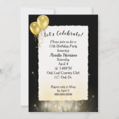 13e verjaardag goudballonnen in witte doos kaart (Achterkant)