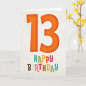 13e verjaardag Happy Birthday Kaart Design 2 (Gele Bloem)