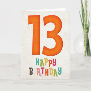 13e verjaardag Happy Birthday Kaart Design 2