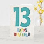 13e verjaardag Happy Birthday Kaart Design 4 (Gele Bloem)