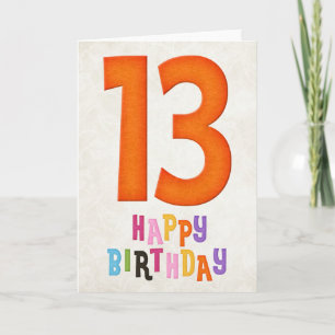 13e Verjaardag Happy Birthday Kaart Ontwerp 3