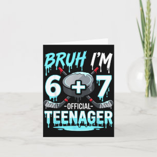 13e verjaardag Hockey Bro 6 Plus 7 Drip 13 Jaar Kaart