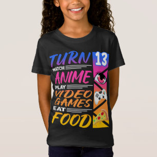 13e verjaardag I Manga I Gamer I 90s Kawaii Pizza  T-shirt