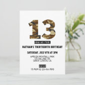 13e verjaardag, jongen feest, leger, dertien, verj (Staand voorkant)