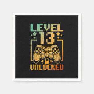 13e verjaardag Jongen Niveau 13 geopend 13 jaar ou Servet