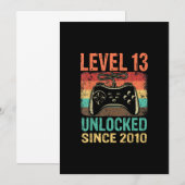 13e verjaardag Jongen Niveau 13 niet-vergrendeld G Kaart (Voorkant / Achterkant)
