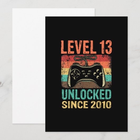 13e verjaardag Jongen Niveau 13 niet-vergrendeld G Kaart (Voorkant / Achterkant)