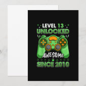 13e verjaardag Jongen Niveau 13 Onvergrendeld Gewe Kaart (Voorkant / Achterkant)