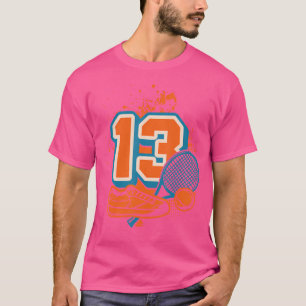 13e Verjaardag Jongen Tennisser Tennis 13 Jaar Ol T-shirt