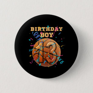 13e verjaardag jongen tiener 13 jaar skeletspelers ronde button 5,7 cm
