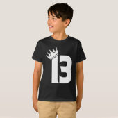 13e verjaardag jongens meisjes  nummer tiener t-shirt (Voorkant volledig)