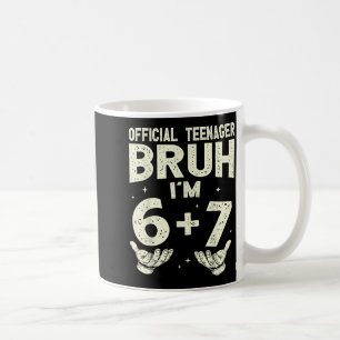 13e verjaardag jongens tiener zes zeven meme koffiemok