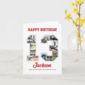 13e verjaardag Jubileum nummer 13 fotocollage Kaart (Gele Bloem)
