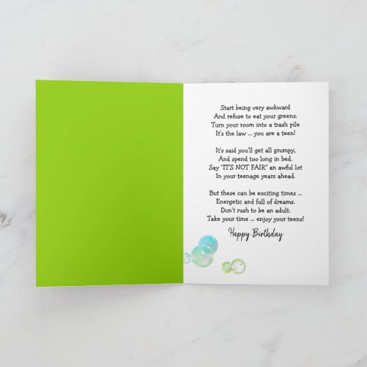 13e verjaardag kaart (Binnen)
