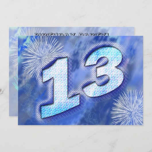 13e verjaardag kaart (Voorkant / Achterkant)