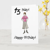 13e verjaardag Kaart voor een jongen (Gele Bloem)