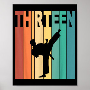 13e verjaardag Karate Taekwondo Thema 13 Jaar Oud Poster