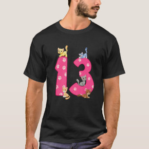 13e verjaardag Kat Verjaardag Viert 13 Jaar Oude K T-shirt